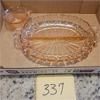 Two Pieces of Pink Depression Glass- No Chips
