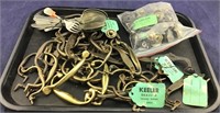 Keeler Brass Cabinet Hardware & 5 Spoons/Forks