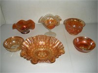 6 Pieces Carnival Glass