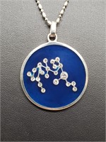 Aquarius Constellation Silver Necklace and Chain
