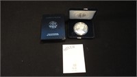 2001 W Proof American Silver Eagle Dollar in Box