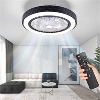 POWROL Modern Ceiling Fan with Lights, Bladeless