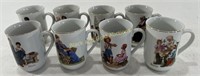 Set of 8 vintage Norman Rockwell Collectibles Cups