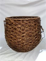 15"x18" Large Round Basket Espresso Brown -