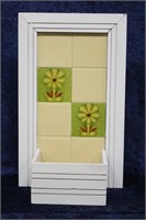 Wood Wall Planter with Ceramic Tile Back