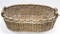 Vintage Wicker Basket w/ Wooden Handles