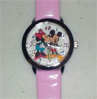 Mickey & Minnie Mouse Watch With Pink Band New
