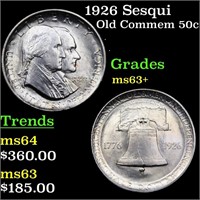 1926 Sesqui Old Commem 50c Grades Select+ Unc