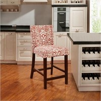 Morocco Lava 24 in. Red Cushioned Bar Stool