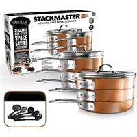 New Gotham Steel Stackmaster Space Saving 15 Piece