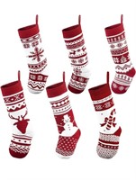 JOYIN 6 Pack 18" Knit Christmas Stockings, Large