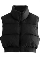 Small size used Gihuo Women's Cropped Puffer Vest