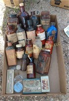 Box of Antique Pharmacy Bottles