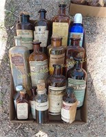 Box of Antique Pharmacy Bottles