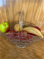 glass fruit bowl and plastic fruit