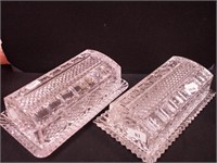 Pair of Waterford crystal covered butter dishes