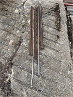 Misc stakes, pipes, RR Track, ground rod