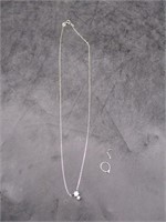 Silver Chain w/ Pendant & Rings