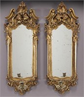Pr. 19th C. Italian gilt mirrored sconces