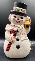 Vintage 12” Light Up Ceramic Snowman