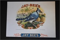 Jay-Bee's Vintage Cigar Label Stone Lithograph Art