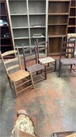 4 Antique Ladder Back Chairs