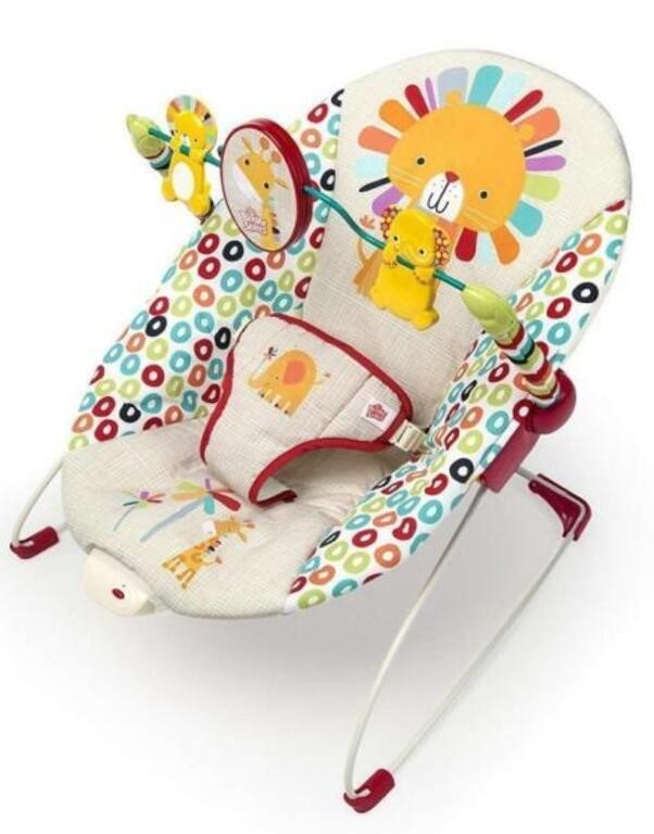 $50-Bright Starts Playful Pinwheels Bouncer Red