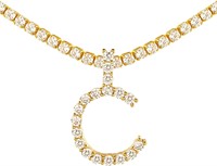 Simulated Diamond Initial Necklace x3