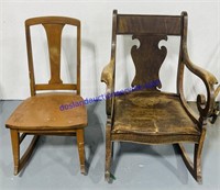 Pair of Wooden Rocking Chairs