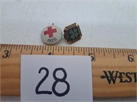 Vintage 4-H & Red Cross Pinbacks