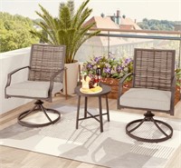 3 PIECES SWIVEL ROCKER PATIO CHAIR