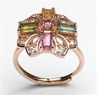 Natural Tourmaline Ring 925 Silver