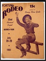 1951 FORTUNA RODEO BROCHURE  CAMP FIRE GIRLS