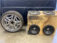 Speakers, Tire, and Rim