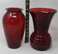 Ruby Red Flower Vases