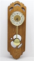 Oak Wall Clock with Pendulum, Dial Made in Germany