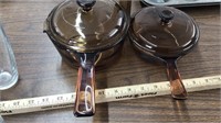 2 Vision ware pots w/ lids