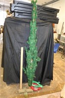 Vintage Christmas Tree with Wood Stand plus metal
