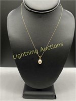 14K YELLOW GOLD CULTURED PEARL PENDANT NECKLACE