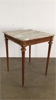 French style marble top end table
