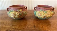 Two small antique Roseville pottery vases