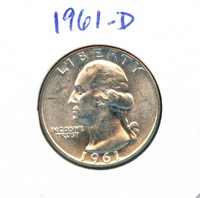 1961-D Washington Uncirculated Silver Quarter