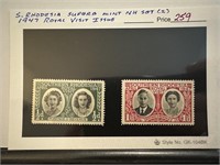 S RHODESIA MINT NH SET 2 1947 ROYAL VISIT ISSUE