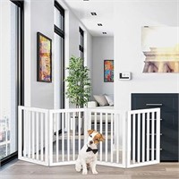 Indoor Pet Gate - 4-Panel Folding Dog Gate for Sta