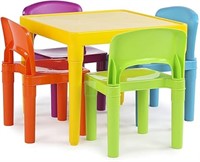 Humble Crew Kids' Plastic Table and 4-Chair Set, S