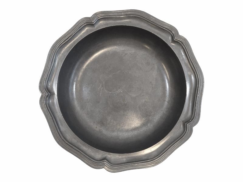 Pewter Bowl with Scalloped Edges