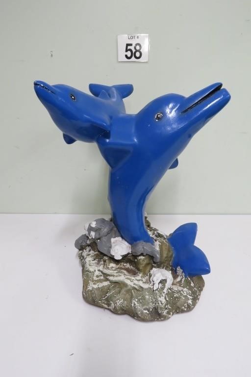 21" Resin Double Dolphin Table Base