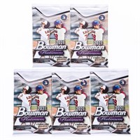 Lot 5 BOWMAN 2021 Platinum Baseball Wax - 5 Cards