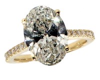 14k Gold 4.87 ct Oval VS1 Lab Diamond Ring