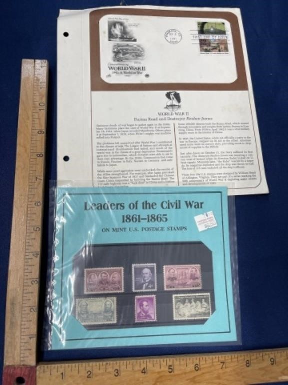 Stamp lot Civil War leaders World War II FDI
